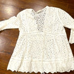 White eyelet blouse